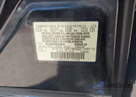 2011 Nissan Sentra 2.0Sr z USA, uszkodzony, nr VIN 3N1AB6AP0BL635550